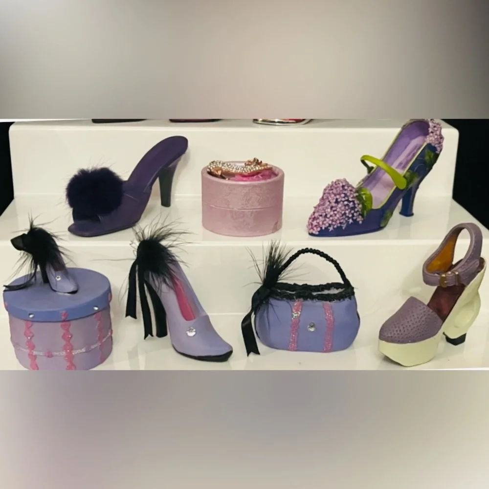 Miniature Shoe, Purse & Hat Box Collectibles - Lot of 10 - Picture 5 of 8